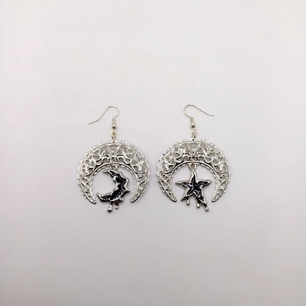 Boucles d'oreilles Lune et Etoile