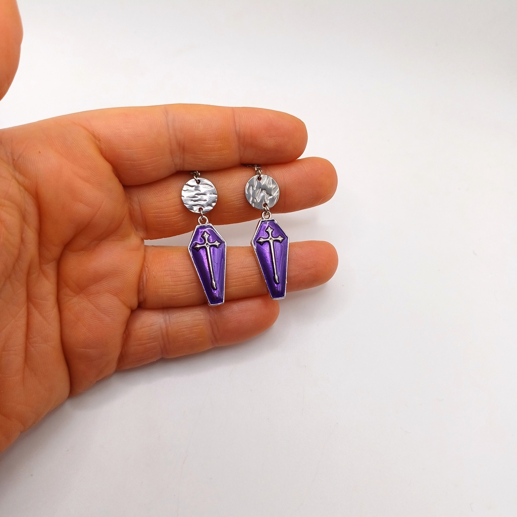 Boucles d'oreilles Cercueil Violet