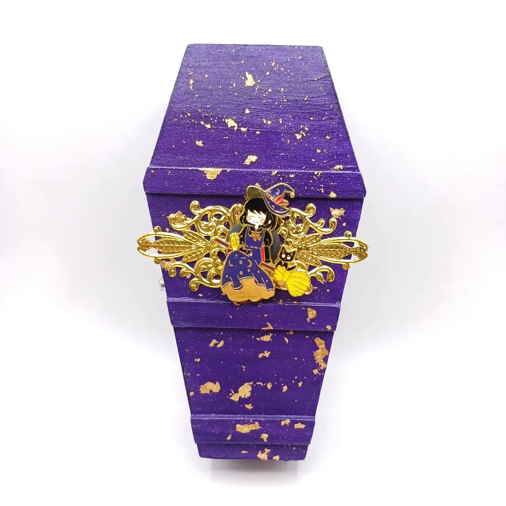 The Little Witch wooden coffin jewerly box