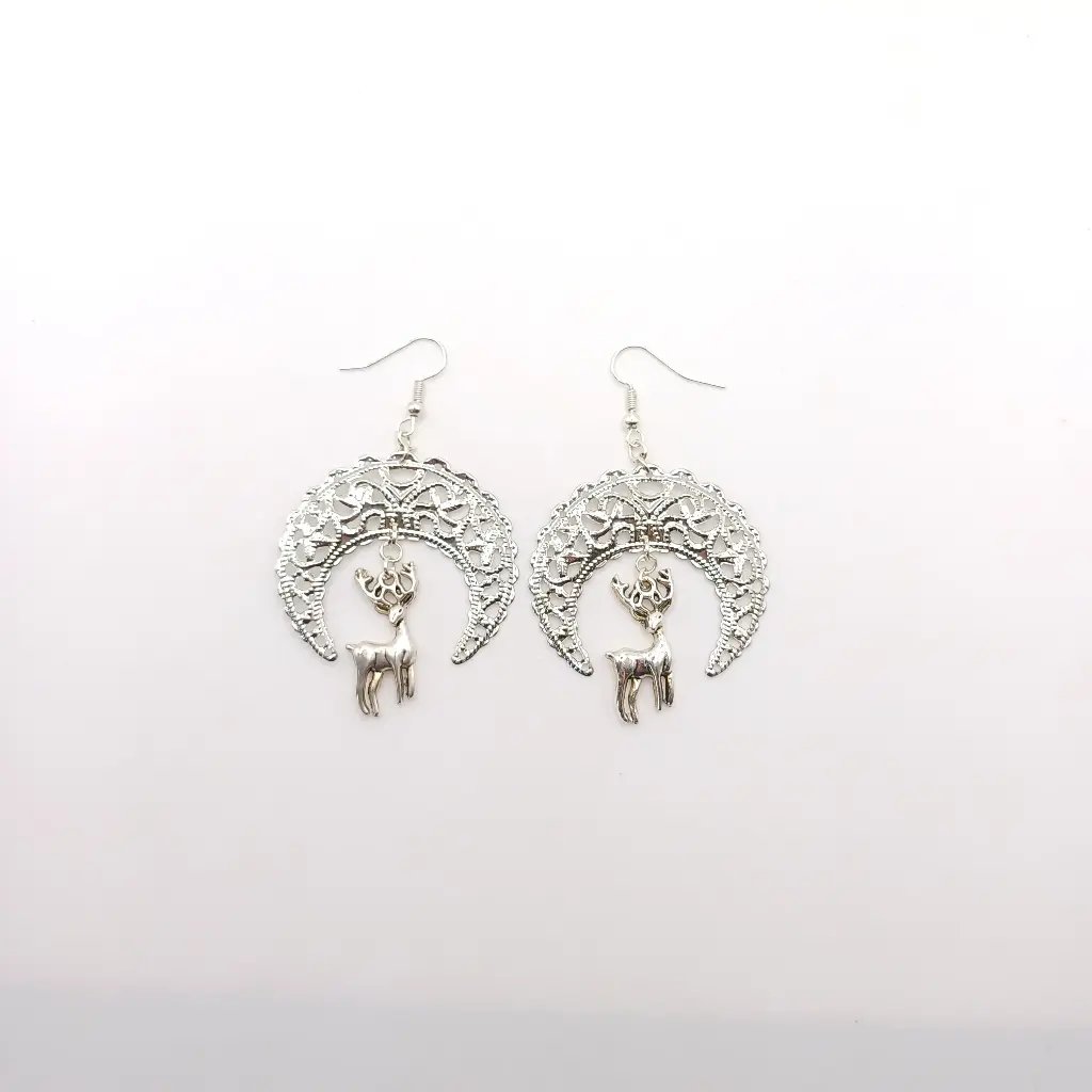 Silver Deer Earrings