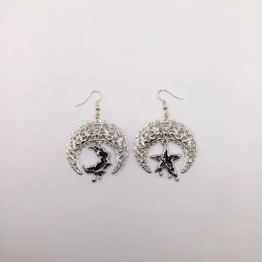 Boucles d'oreilles Lune et Etoile