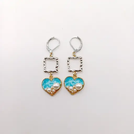 Ocean Heart Earrings