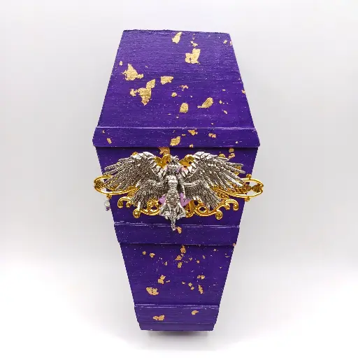 Fallen Angel wooden coffin jewerly box