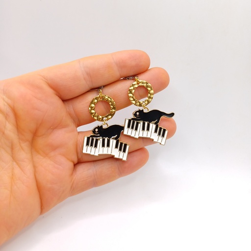 Boucles d'oreilles Chat Musical  