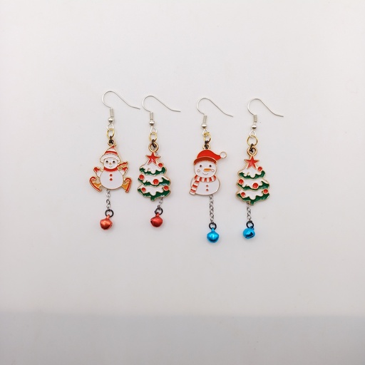 Boucles d'oreilles Bonhomme de Neige 